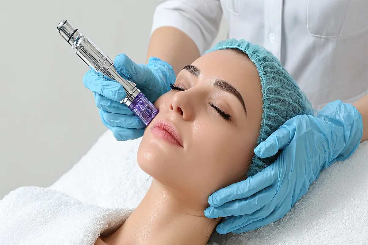 Woman receiving Microneedling in Laguna Hills, CA | B Beautiful Medspa