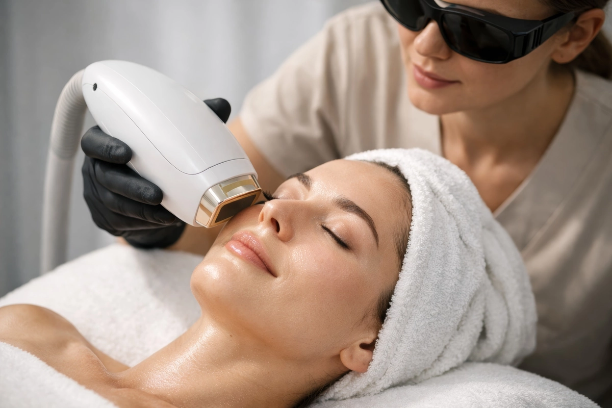 Woman Receiving IPL Treatment at in Laguna Hills CA